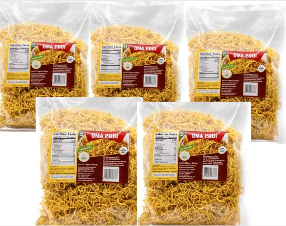 Grand Sweets and Snacks (GSS) Oma Podi - Authentic Indian Snack Mix (Pack of 5, 250g Each) | Perfect for Parties, Travel & Quick Snacking
