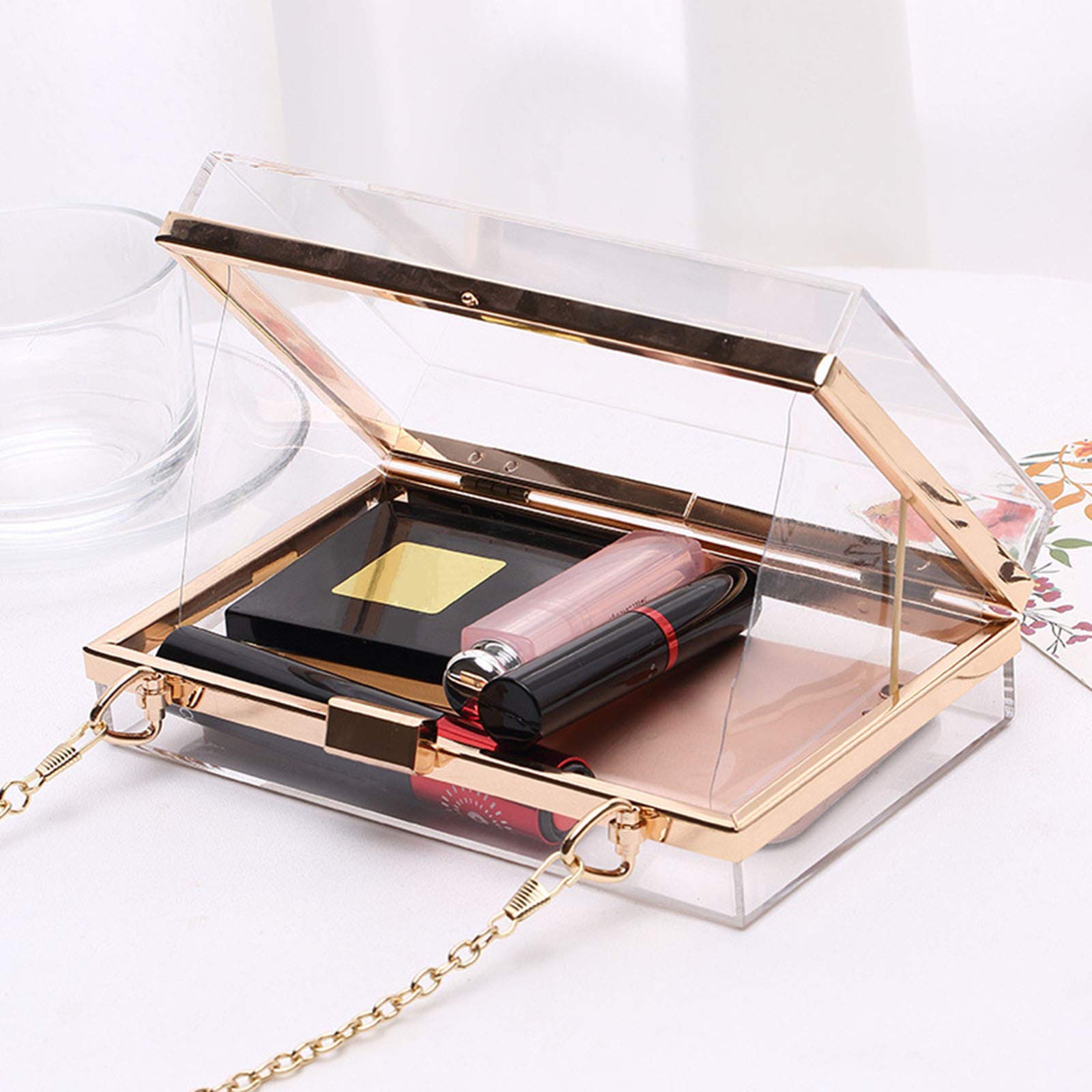 Elegant Women's Acrylic Transparent Evening Clutch Purse - Vintage Banquet Handbag for Parties, Weddings & Formal Events