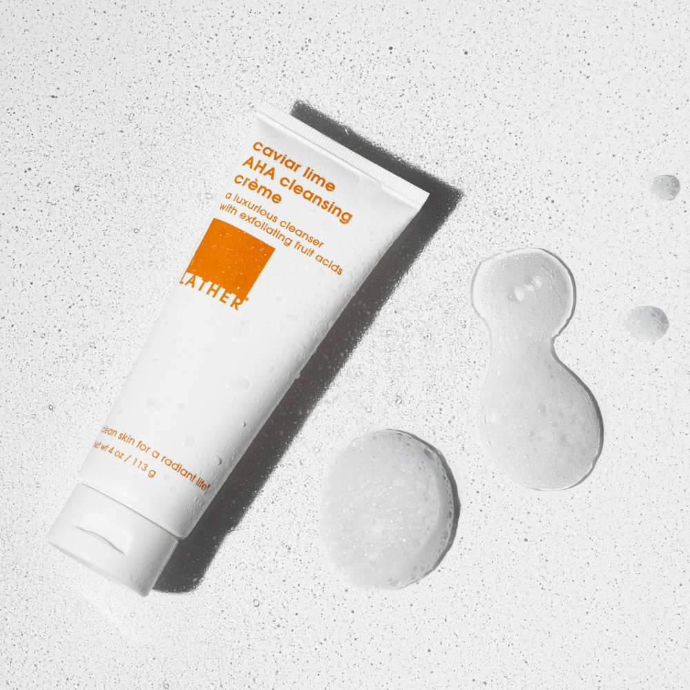 Caviar Lime AHA Cleansing Cream - Exfoliating Face Wash for Glowing Skin | Perfect for Daily Skincare Routine & Acne Treatment
