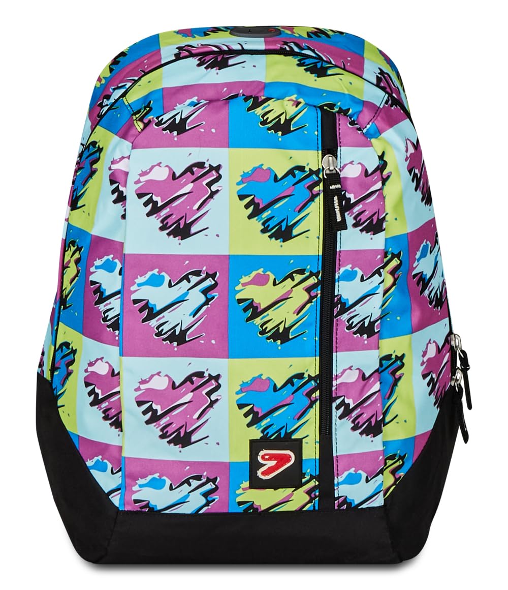 Seven POP Hearts Spacious Backpack for Teens - Stylish School Rucksack with Heart Design | Perfect for High School, College & Travel