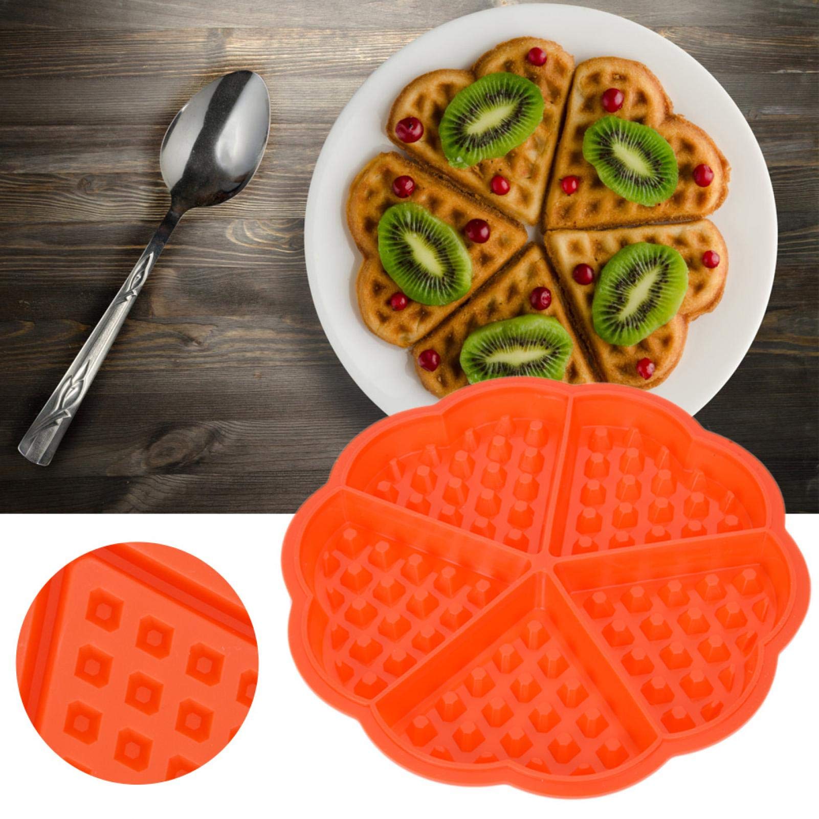 01 Heart-Shaped Silicone Waffle Mold - Non-Stick Mini Chocolate Waffle Maker for Breakfast Baking, Perfect for Muffins, Pancakes & Desserts - Ideal for Home Kitchen, Party Treats & Gift Giving
