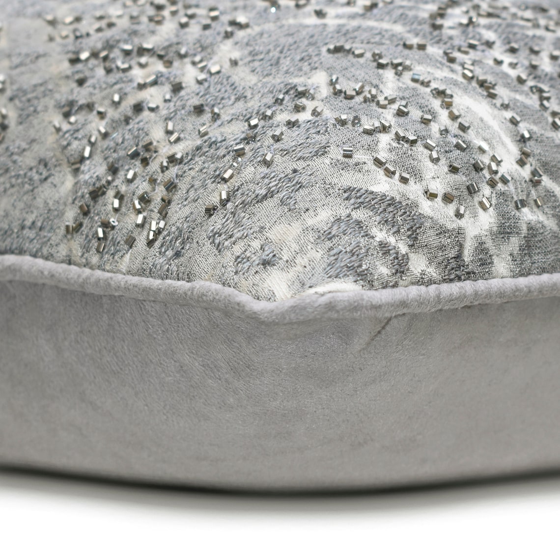 Ashen Splatter Grey Jacquard Throw Pillow Cover - Decorative Cushion Case for Sofa, Bed, Living Room & Home Decor