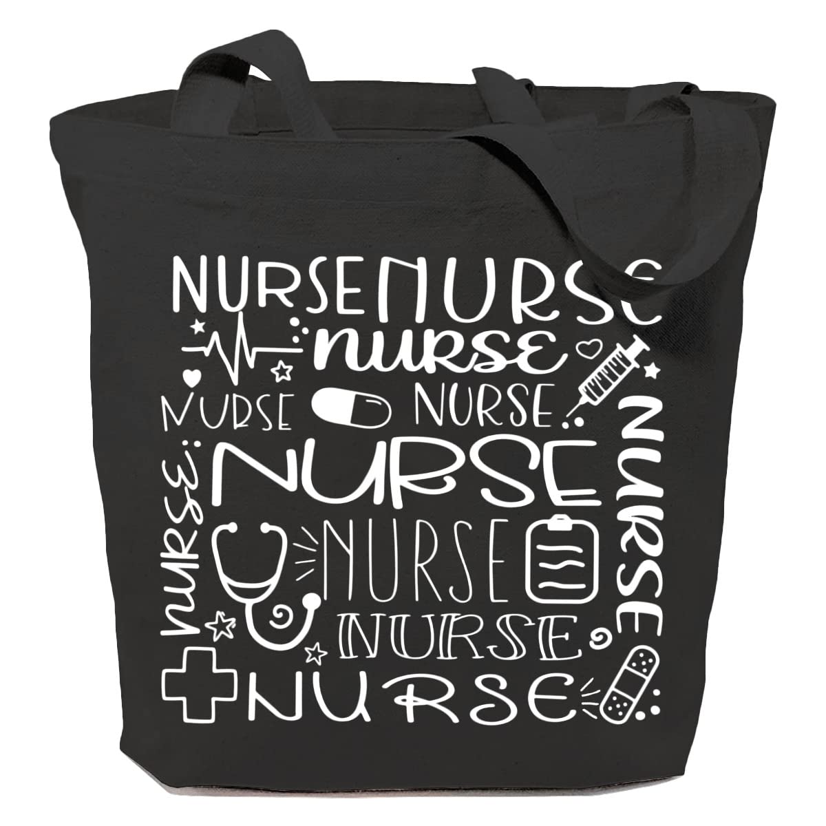SAUIVD Nurse Canvas Tote Bag - Durable Cotton Reusable Grocery Bag for RN & Nursing Students - Perfect for Work, Shopping & Clinical Rotations
