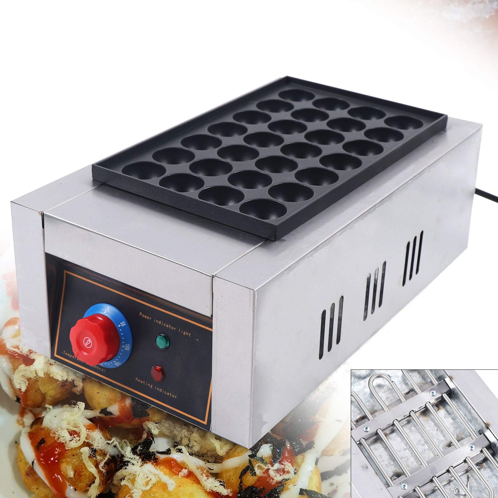 LOYALHEARTDY Commercial Electric Takoyaki Maker Machine - 28 Non-Stick Holes, Multifunctional & Healthy Home Baking Appliance for Perfect Japanese Octopus Balls - Ideal for Restaurants, Parties & Family Gatherings
