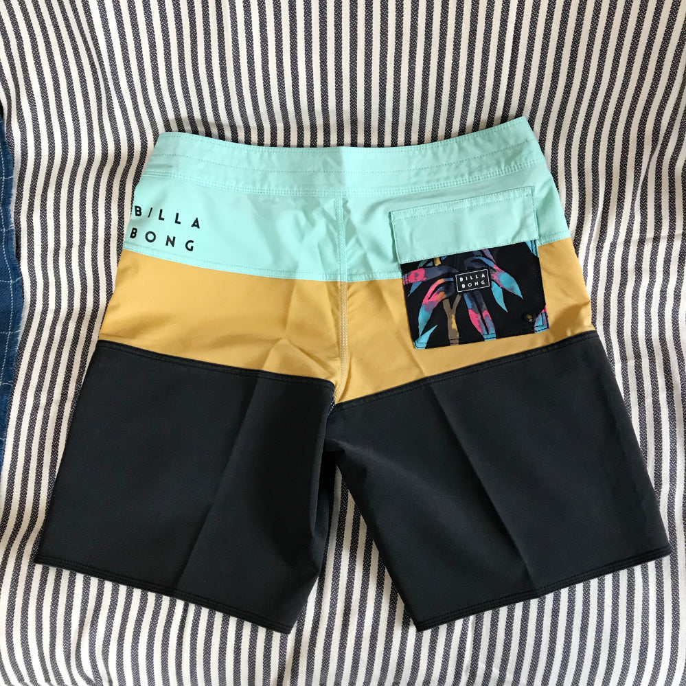 Billabong Tribong Solid Pro Men's Swim Trunks - Quick Dry Boardshorts for Surfing & Swimming - Mint Green (MNT) - Perfect for Beach, Pool & Summer Vacations