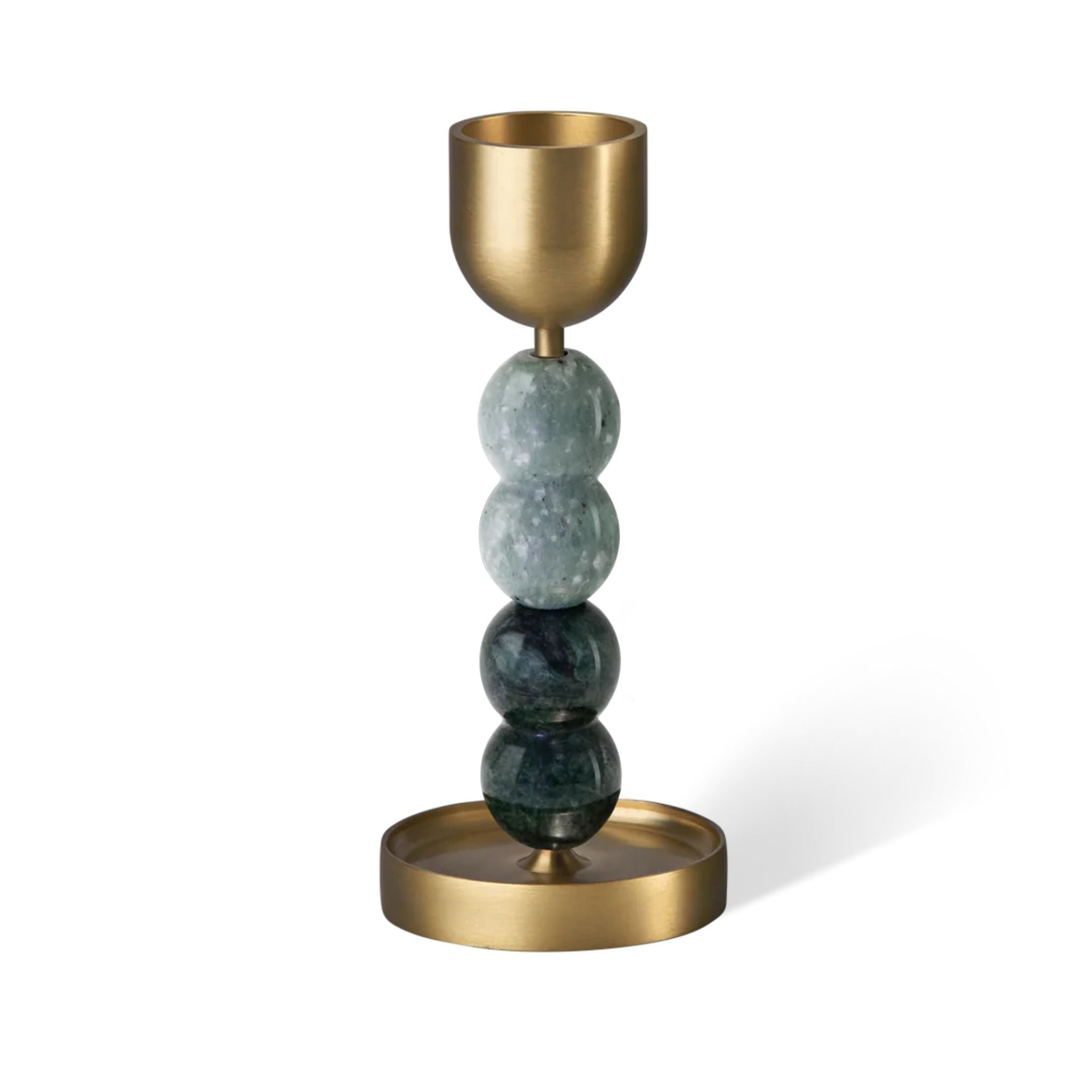 BLACK BLAZE Large Gourd-Shaped Candle Holder - Light Green & Dark Green Home Decor for Dining Table, Wedding Centerpiece, and Boho Room Decor