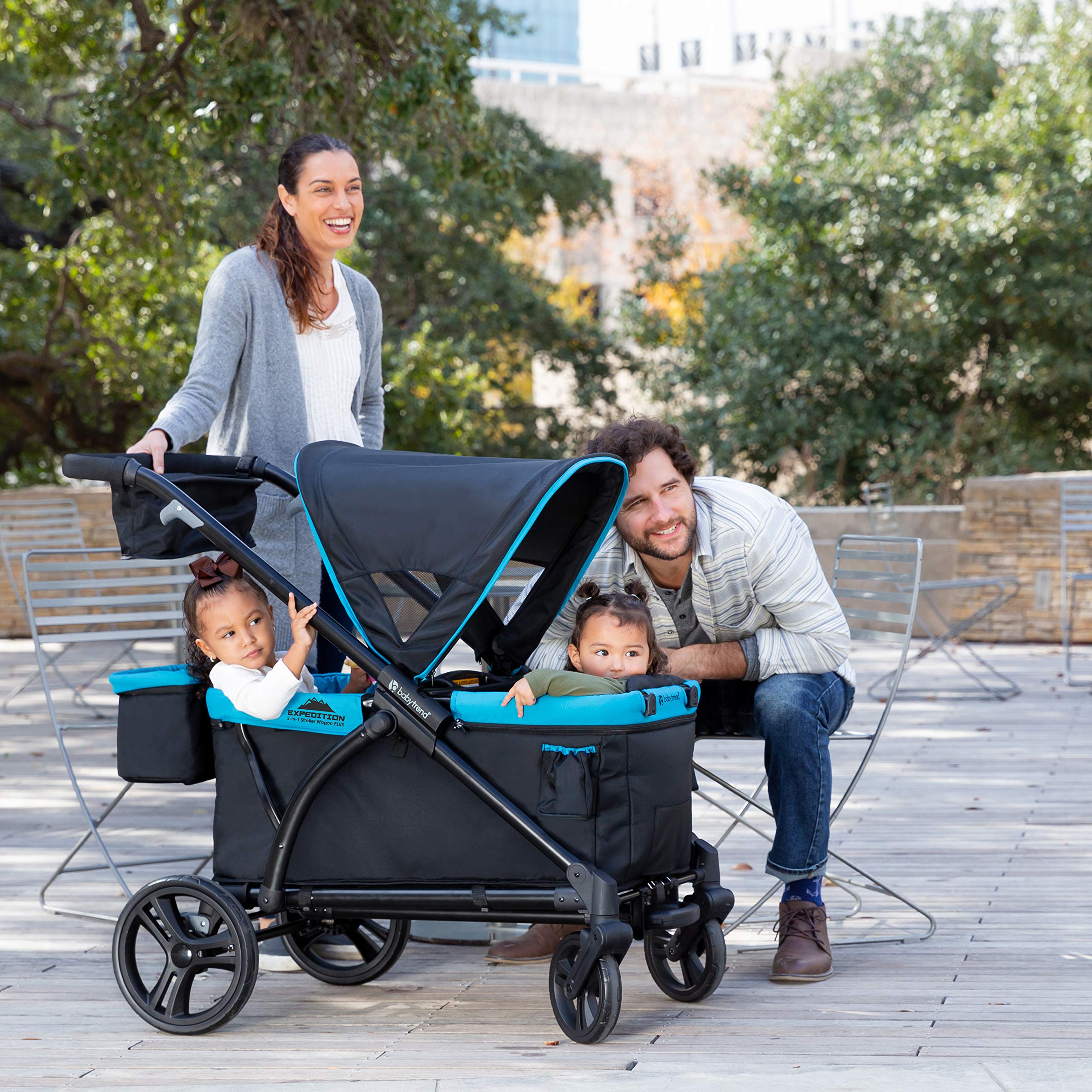 Baby Trend Expedition 2-in-1 Stroller Wagon PLUS - Ultra Grey | Convertible Stroller & Wagon for Kids | Perfect for Park Outings, Beach Trips & Family Adventures
