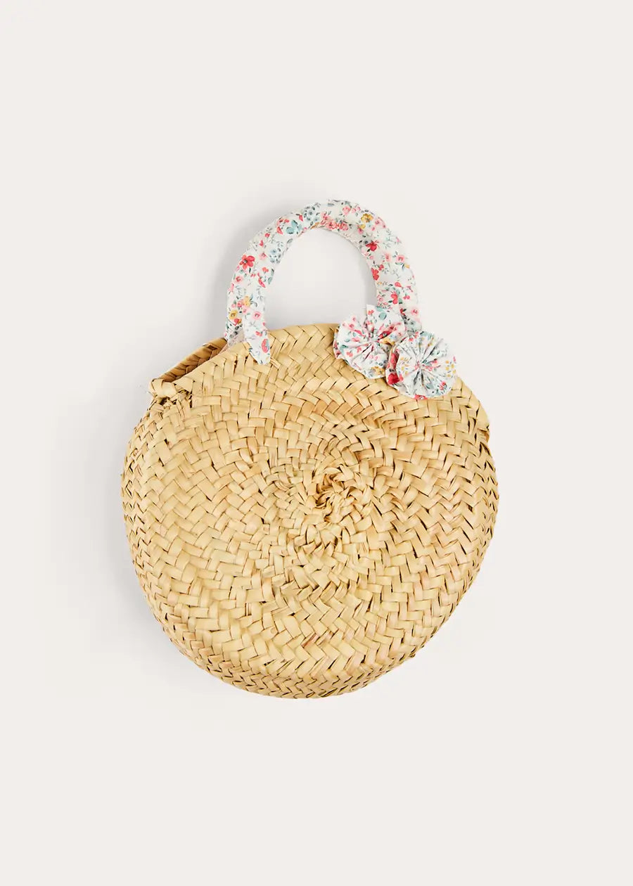 Louisa Floral Detail Raffia Handbag in Coral - Perfect for Beach Vacations, Summer Outings & Boho Fashion