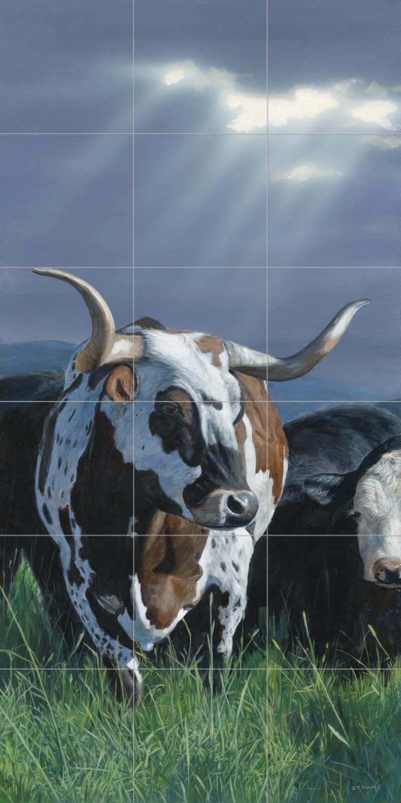 Farm Animal Ceramic Backsplash Tile Mural - Star of Texas Design by Terry Isaac for Kitchen & Bathroom Decor - Perfect for Country Style, Cottage, and Rustic Home Interiors