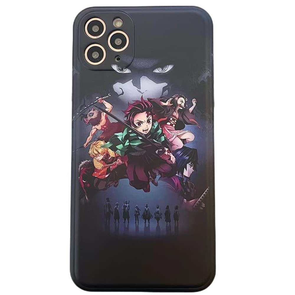Demon Slayer Anime Manga Comic Phone Case for iPhone 13 Pro Max - Black Love Design - Perfect for Anime Fans, Cosplay Events & Daily Protection