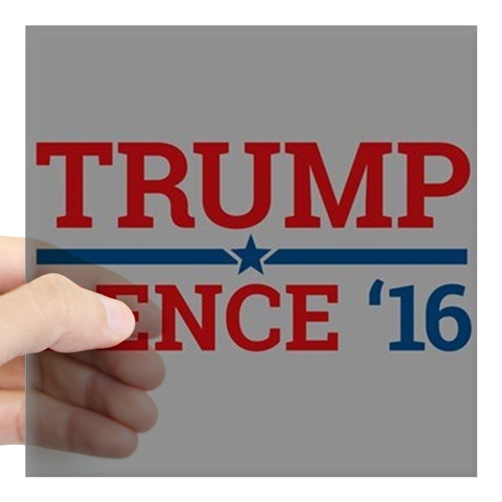 Trump Pence 2016 Campaign 3x3 Inch Square Bumper Sticker - Waterproof Vinyl Car Decal for Windows, Laptops & Coolers - Political Election Memorabilia & Conservative Car Accessories