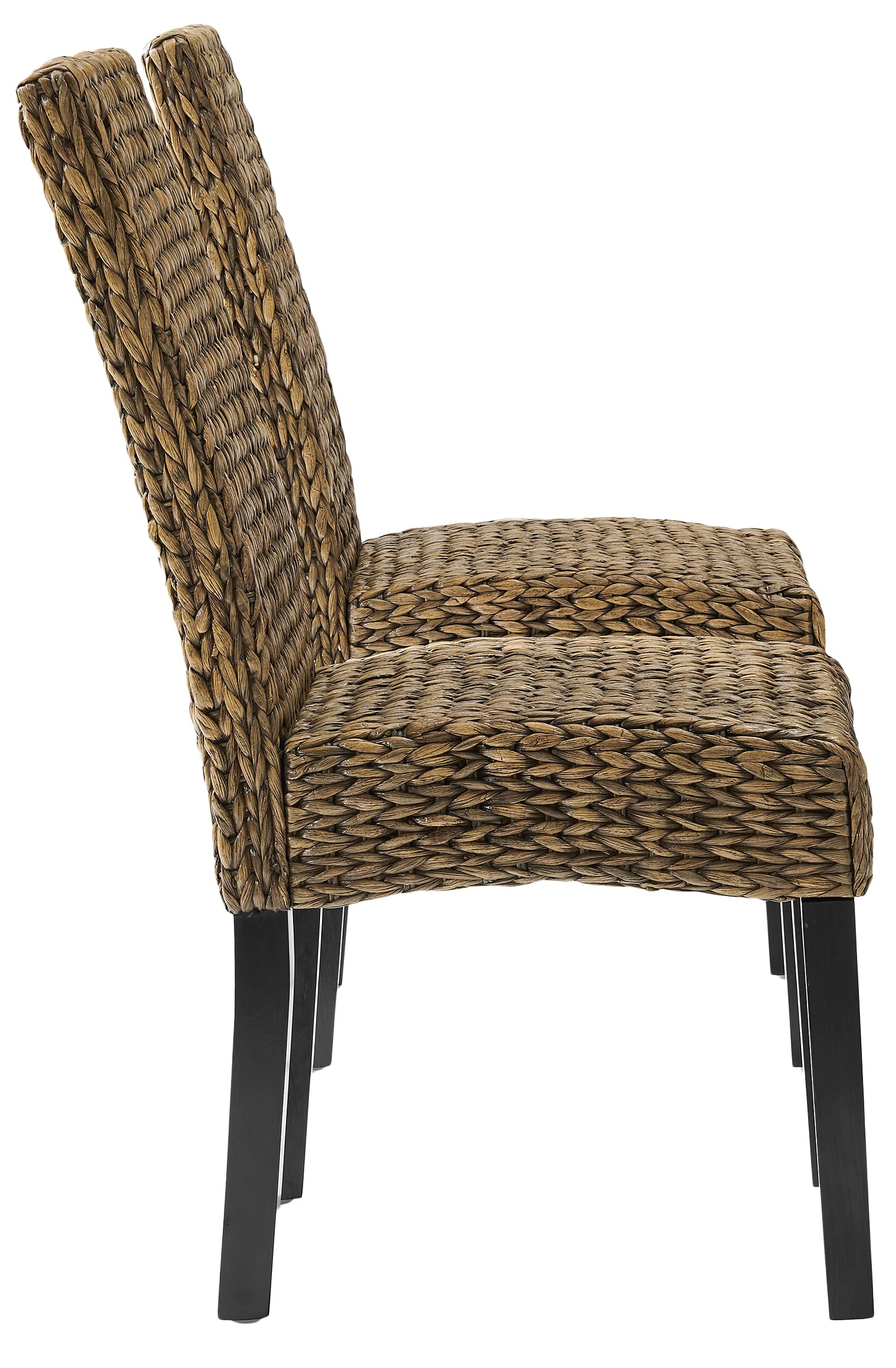 Crosley Edgewater Handwoven Natural Rattan Dining Chairs Set of 2 - Seagrass Wicker Chairs for Patio, Dining Room & Outdoor Use
