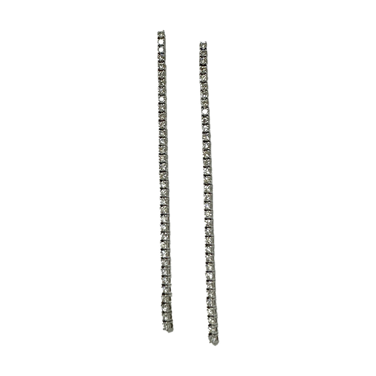 18K White Gold 3 Diamond Drop Earrings for Women - Elegant Dangling Earrings for Wedding, Party & Special Occasions