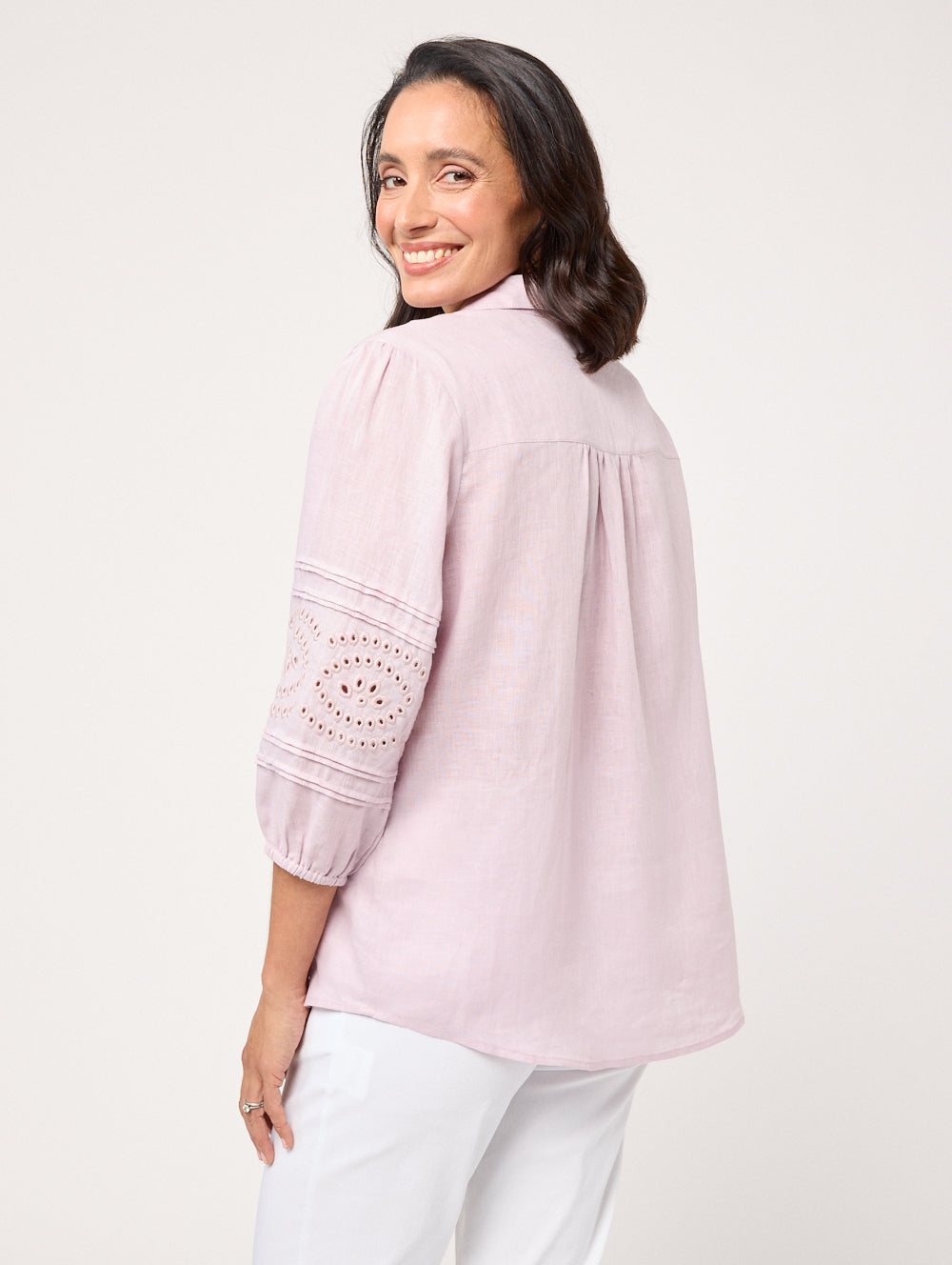 Niya Women's 3/4 Sleeve Embroidered Blouse - Elegant Floral Design for Office, Party & Casual Wear