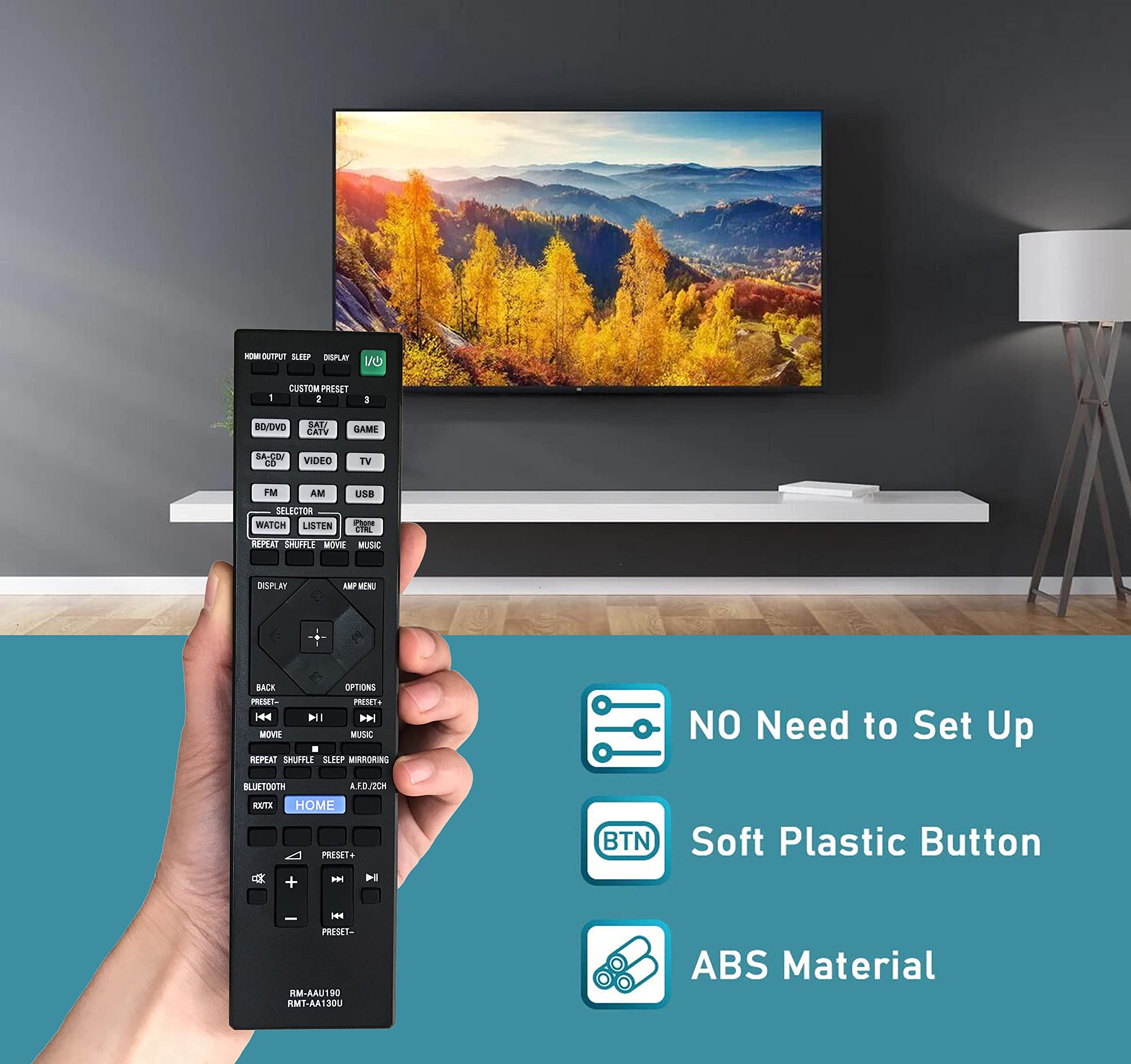 Original Sony Remote Control Replacement for STR-DH750/STR-DH550/STR-DN1060/STR-DN860 AV Receivers - Perfect for Home Theater & Audio System Control