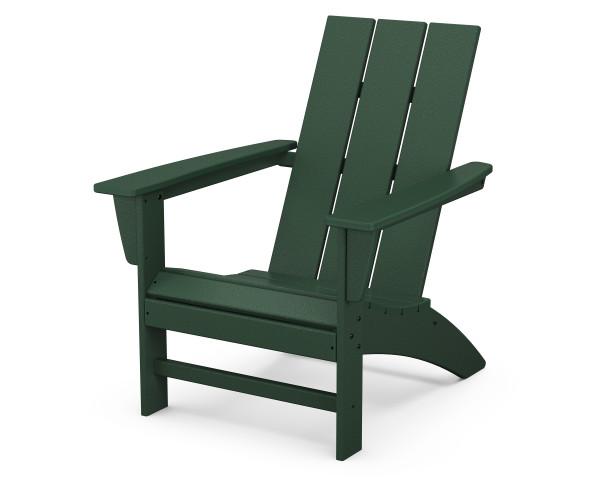 Eco-Friendly POLYWOOD Green Modern Adirondack Chair - Durable Outdoor Furniture for Patio, Garden & Poolside Relaxation