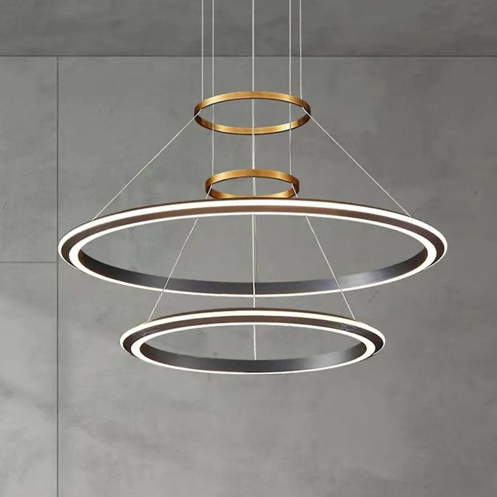 Modern LED Pendant Light with Single Ring Design - Thin Wire Hanging Fixture for Kitchen Island, Dining Room, or Bedroom Lighting