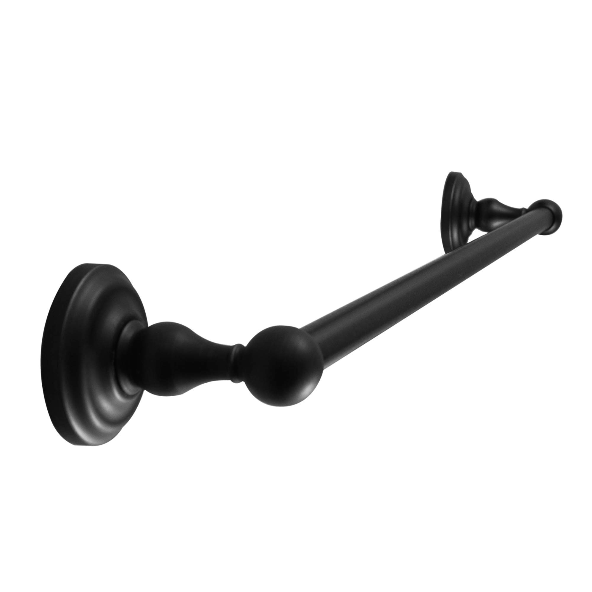 SENTO ROBIKI Matte Black Bathroom Accessories Set - 4-Piece Wall Mounted Bath Hardware Kit with Robe Hook, Toilet Paper Holder, Towel Ring & 18