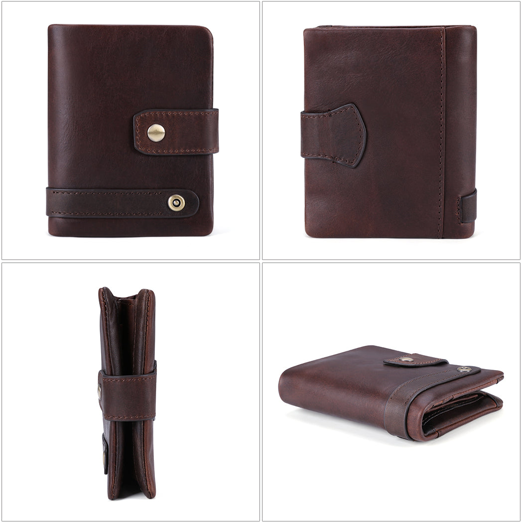 Personalized RFID Blocking Leather Bifold Wallet for Men - Slim Minimalist Design with ID Window & Card Slots - Perfect for Everyday Carry, Travel & Business Use
