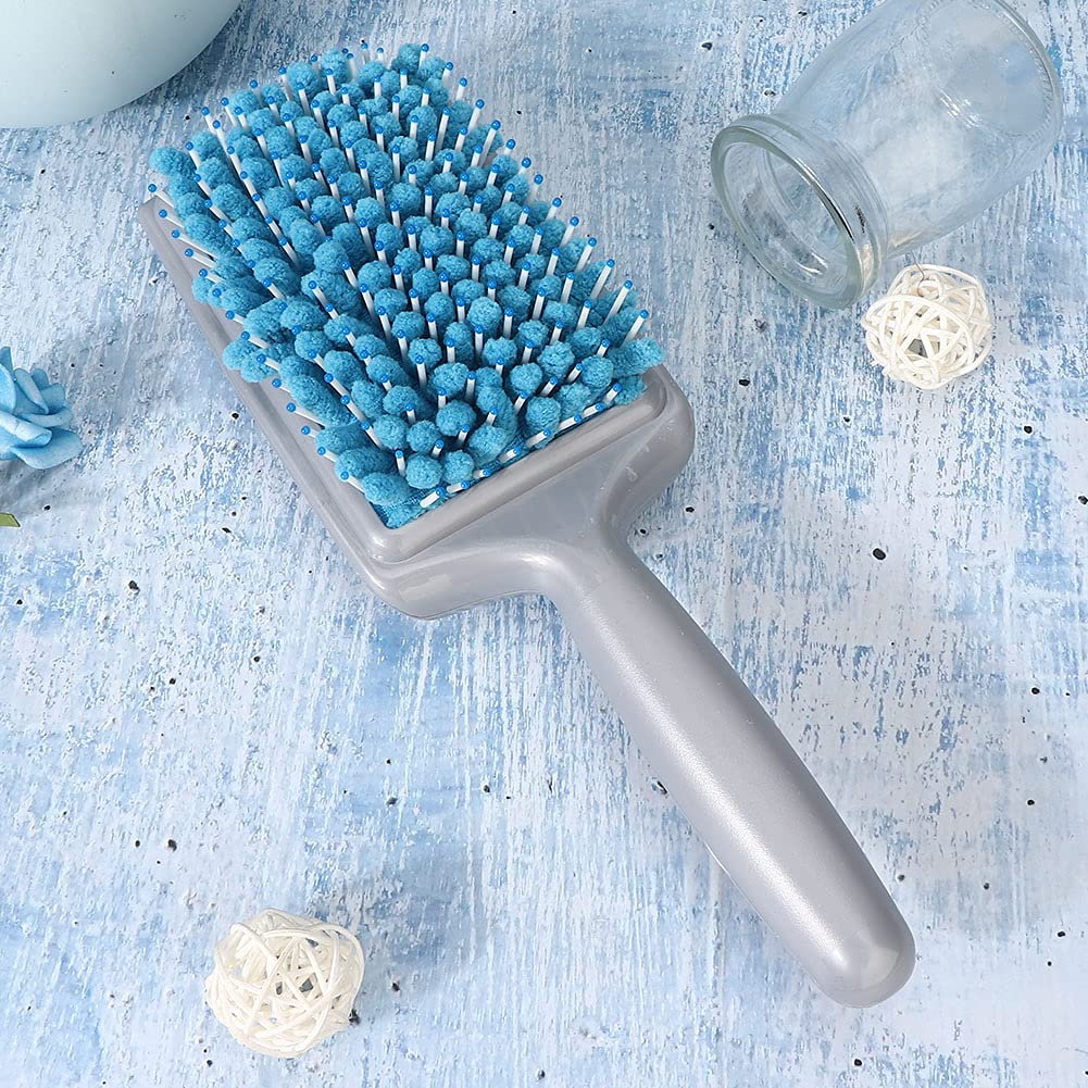 Cocoarm Quick-Dry Hair Brush - Anti-Static Microfiber for Scalp Massage & Styling (Blue)