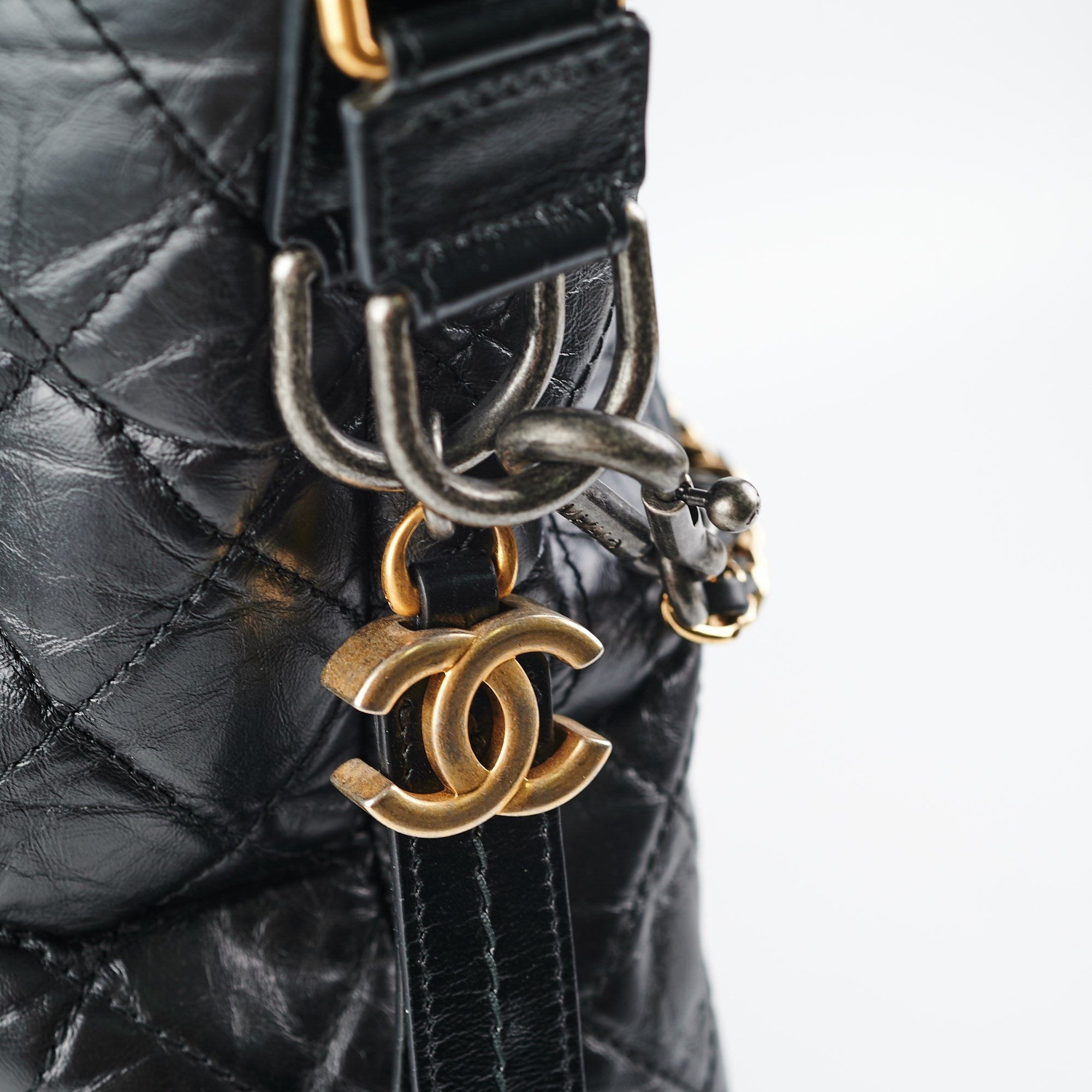 Chanel Gabrielle Black Leather Top Handle Bag - Luxury Designer Handbag for Women, Perfect for Work, Evening & Special Occasions