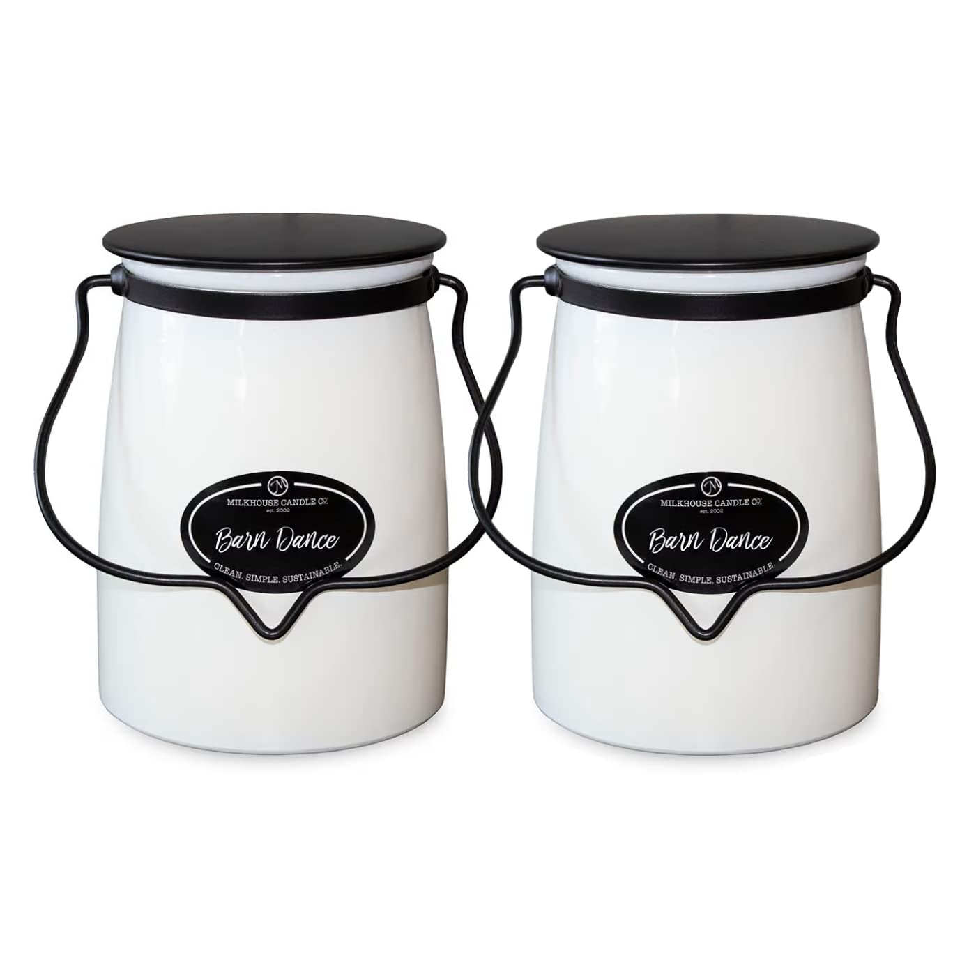 Milkhouse Candle Company Barn Dance 2-Pack Soy Candles in 22oz Glass Jars | Farmhouse Home Decor Scented Candles Gift Set | Made in USA | Perfect for Cozy Evenings, Romantic Dinners & Farmhouse Decor