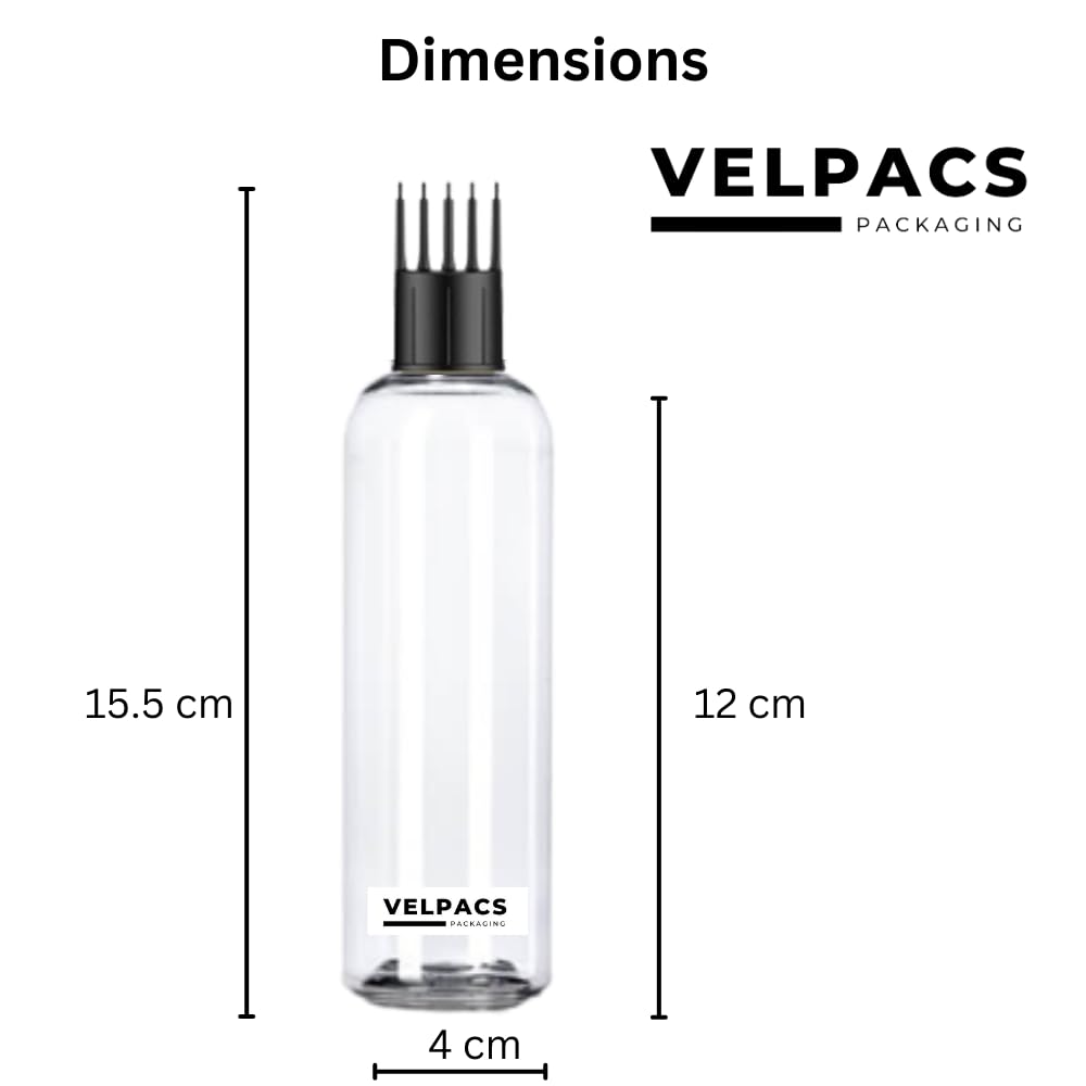 VELPACS PACKAGING 200ml Empty Plastic Bottle Set for Hair Care (1 Applicator + 1 Mist Spray + 1 Trigger Spray) - 3 Pack | Ideal for Rosemary Oil, Essential Oils, Perfume, Rosewater | Travel Size, Leak Proof, Clear Bottles | Perfect for DIY Beauty, Salon Use & Travel Toiletries