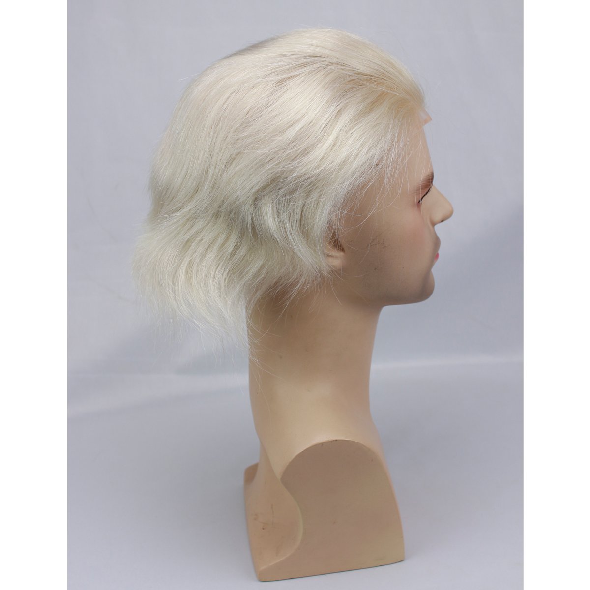 Dreambeauty Men's Toupee Human Hair Hairpieces - 10×8 Inch Thin Skin Hair Replacement System with Monofilament Net Base (#60) - Natural Looking Hairpiece for Baldness & Thinning Hair - Perfect for Daily Wear, Work & Social Events