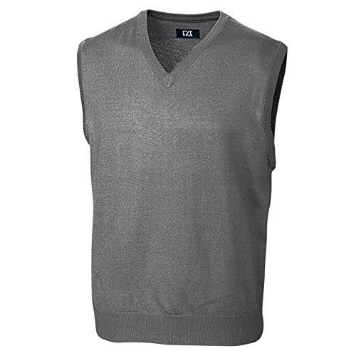 Cutter & Buck Men's Big and Tall Douglas V-Neck Sweater Vest - Warm Knit Pullover for Casual & Office Wear - Perfect for Layering in Fall & Winter