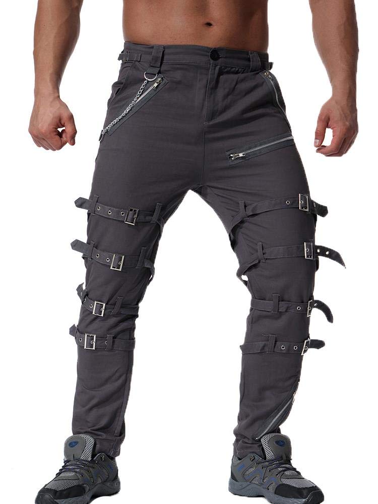 AKARMY Men's Cargo Pants - Hiphop Punk Gothic Style Cotton Techwear for Casual, Hiking & Riding | Streetwear, Urban Fashion & Outdoor Activities