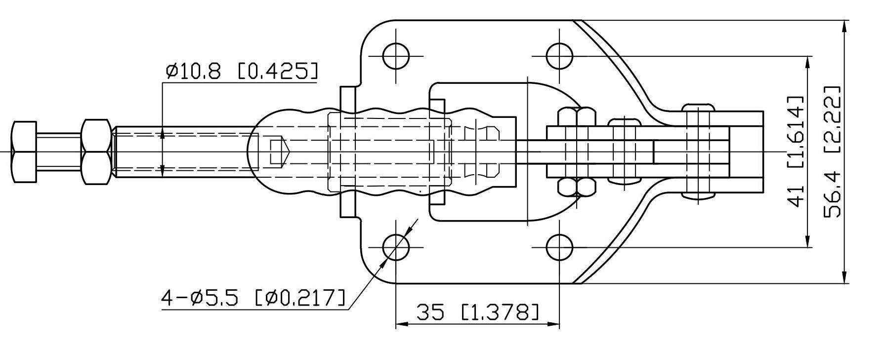 Heavy Duty Push Pull Toggle Clamp - Straight Line Action Clamp CH-302-F for Woodworking, Metalworking & DIY Projects