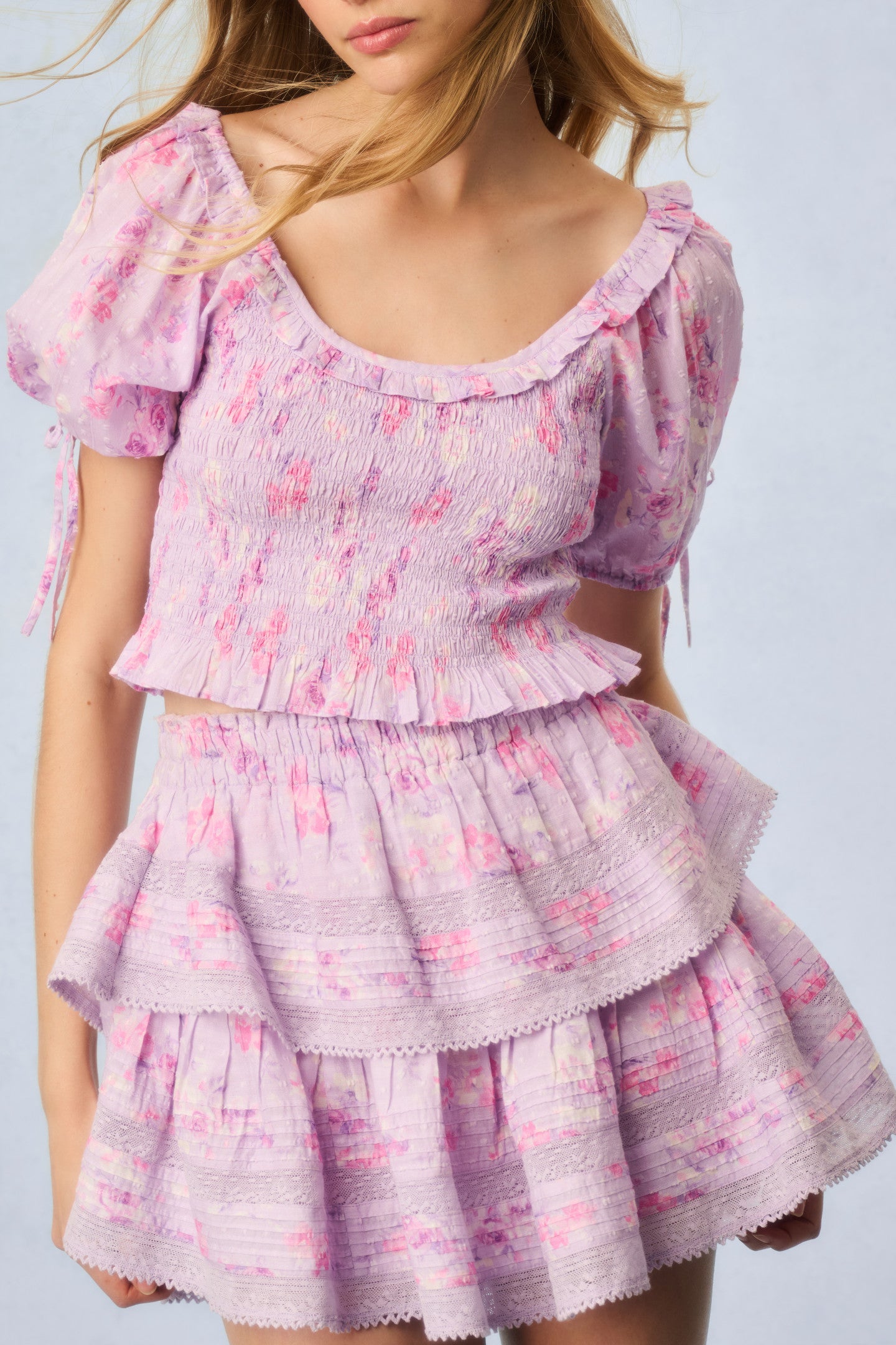 Stylish Ruffle Mini Skirt with Fragrance Print - Perfect for Summer Outfits, Beach Vacations & Casual Dates