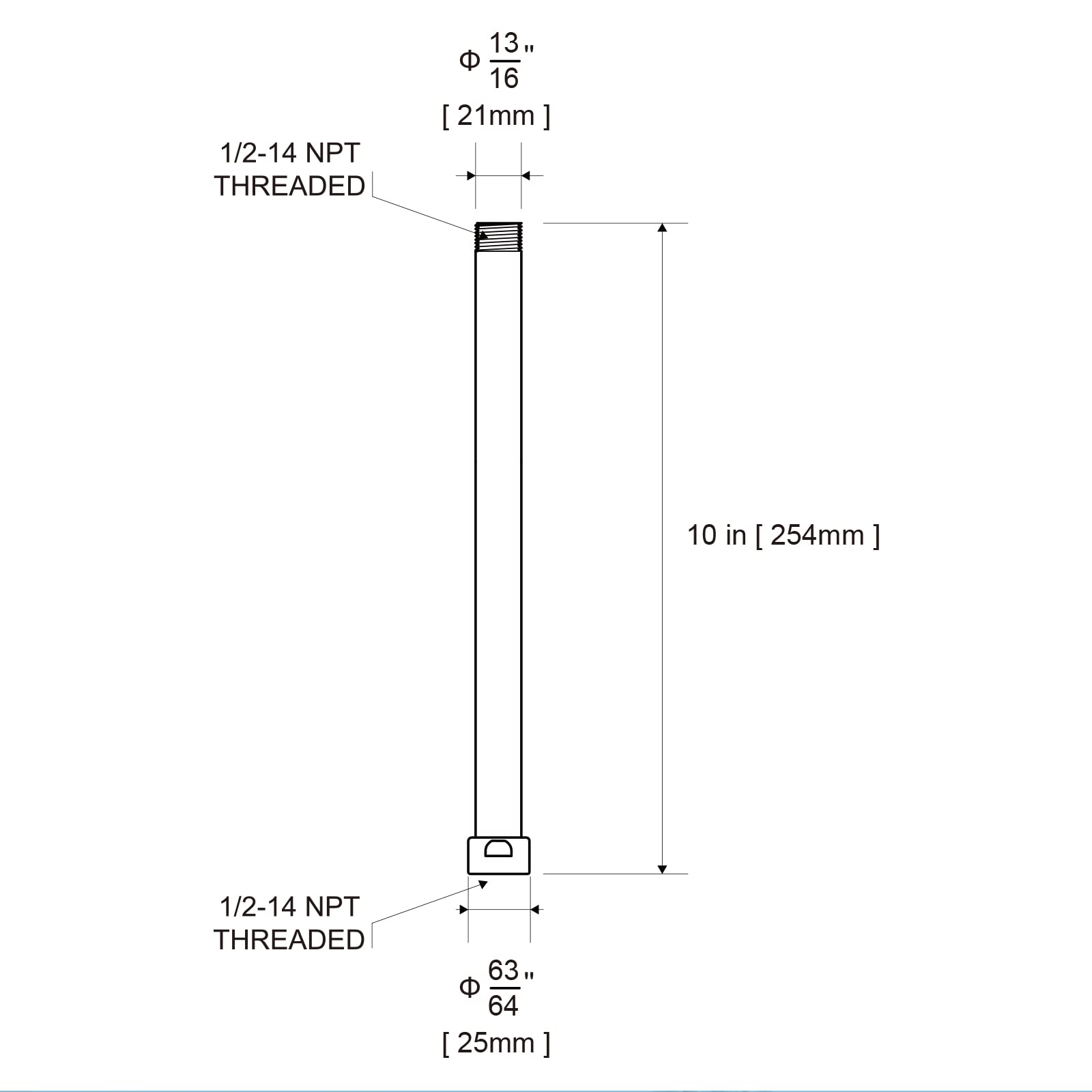 OFFO 10 Inch Shower Head Extension Arm - 304 Stainless Steel Shower Pipe Extender with Matte Black Finish | Perfect for Bathroom Renovation & Adjustable Shower Height | Ideal for Hotels, Apartments and Home Use
