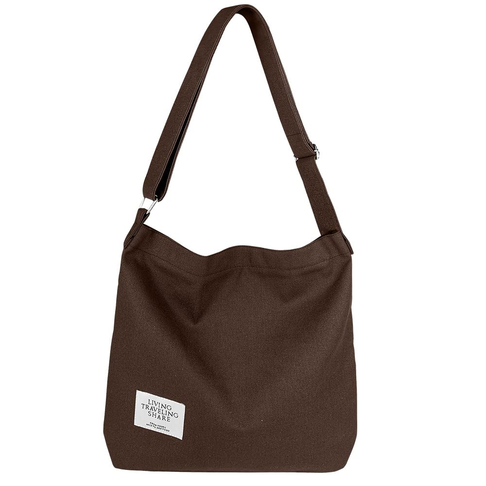 Stylish Large Retro Canvas Tote Bag for Women - Durable Crossbody Shoulder Handbag - Perfect for Shopping, Travel & Everyday Use