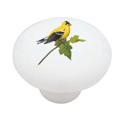Yellow Little Finch Ceramic Drawer Knob - Vintage Style Cabinet Hardware for Kitchen, Bathroom & Furniture - Perfect for Home Decor & DIY Projects