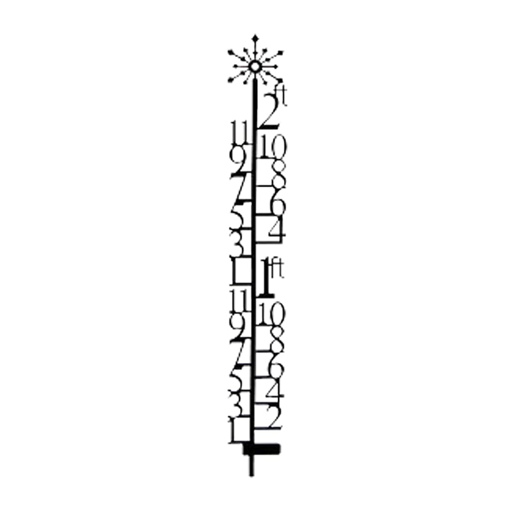 2 ft Wrought Iron Snowflake Snow Gauge Yard Stake - Outdoor Winter Decoration for Garden, Lawn & Front Yard
