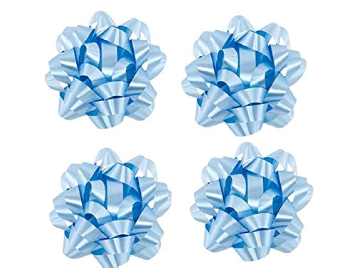 Light Blue Satin Gift Wrap Bows - 4 Inch Christmas Ribbon Bows (12 Pack) - Perfect for Holiday Gift Wrapping, Party Decorations & Wedding Favors