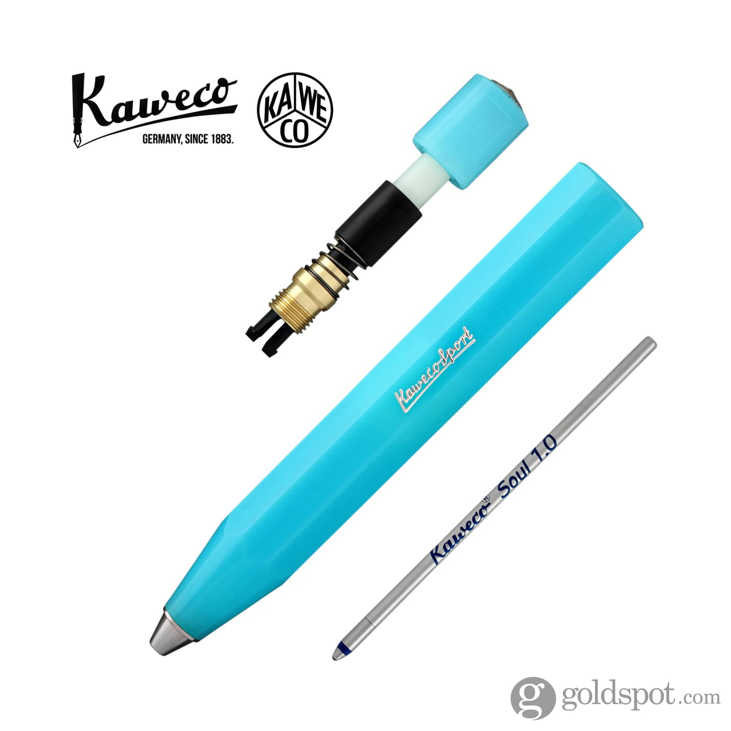 Kaweco Frosted Sport Ballpoint Pen - Blueberry Blue | Smooth Writing Gel Ink Pen for Office, School & Travel | Premium German Design