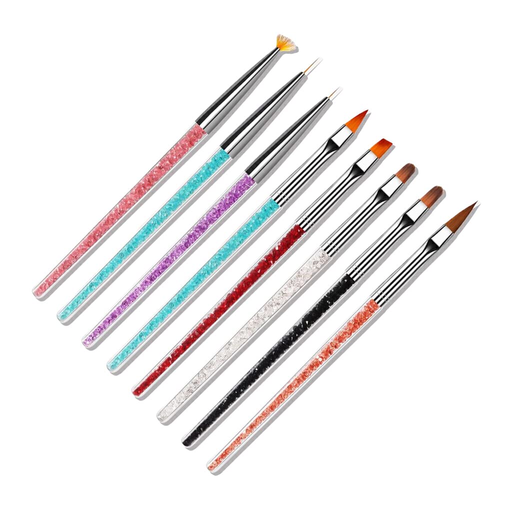 8Pcs Professional Nail Art Brushes Set - Universal Dotting & Manicure Tools for Gel Polish, DIY Nail Design, Home Salon Use | Perfect for Nail Art Enthusiasts & Professional Manicurists