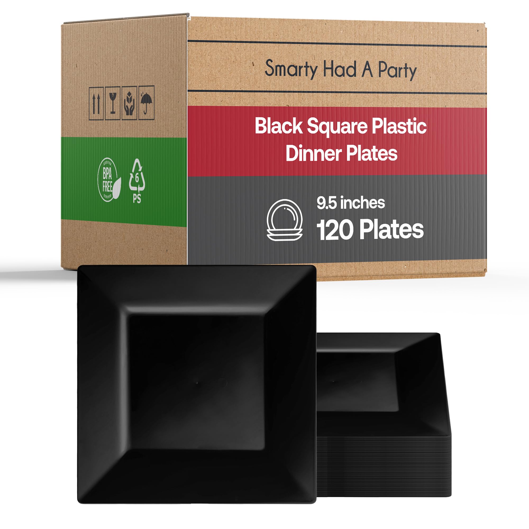 Smarty Had A Party 120 Elegant Disposable Plastic Dinner Plates, 9.5