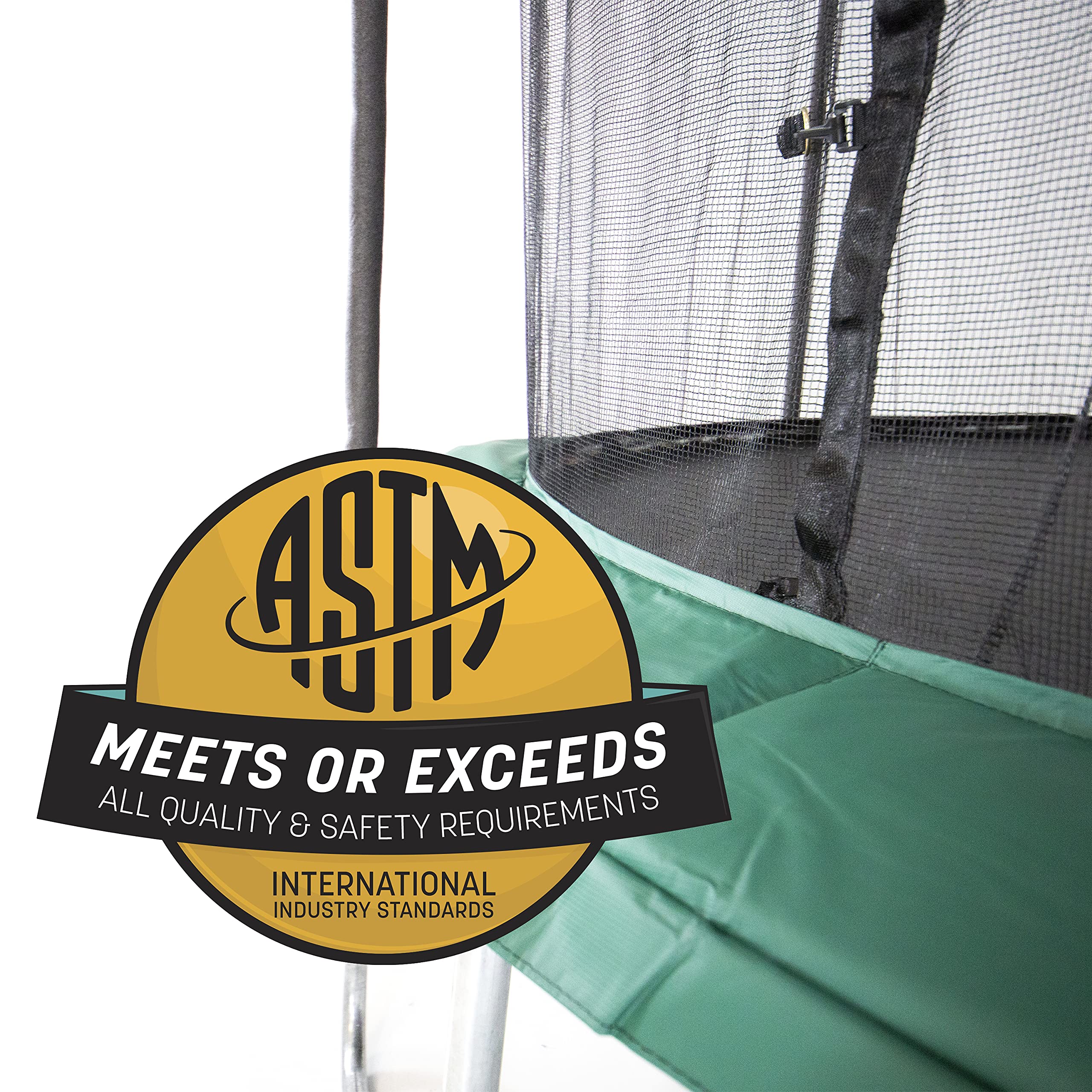 Skywalker Trampolines 8-Foot Round Trampoline with Safety Net Enclosure - Green | Outdoor Backyard Fun for Kids & Family | Durable Jumping Mat for Exercise & Play