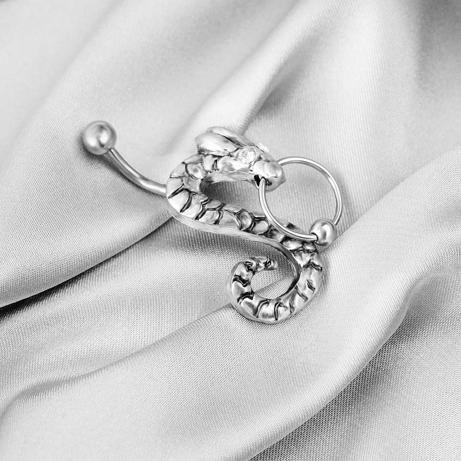 Zodiac Dragon Belly Button Ring - Stainless Steel Navel Piercing Jewelry for Women | Perfect for Parties, Festivals, and Unique Style Statements