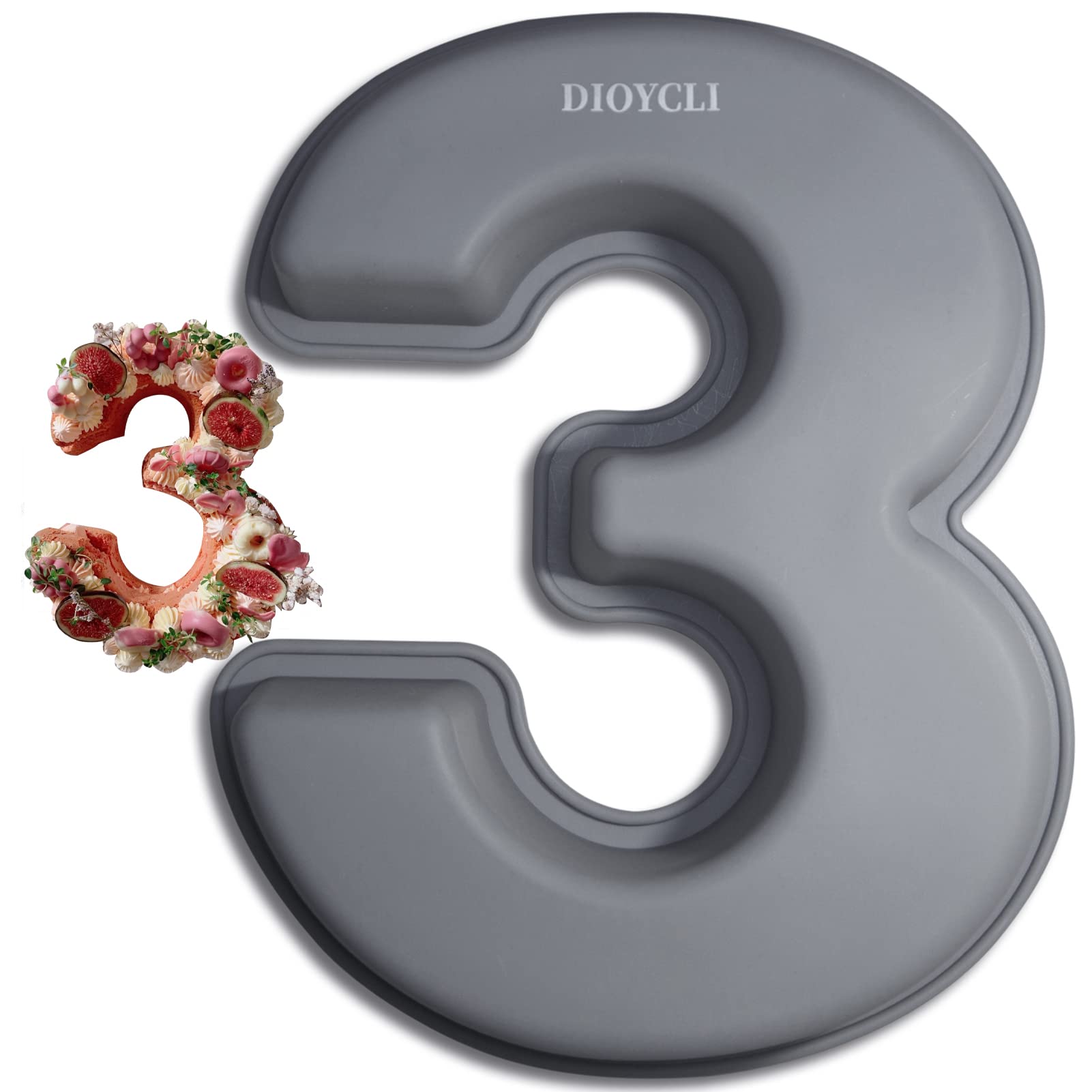 Dioycli 10-Inch Large Number Cake Pan - 3D Silicone Baking Mold for DIY Personalized Birthday & Anniversary Cakes | Perfect for Wedding Celebrations, Baby Showers, and Special Occasions