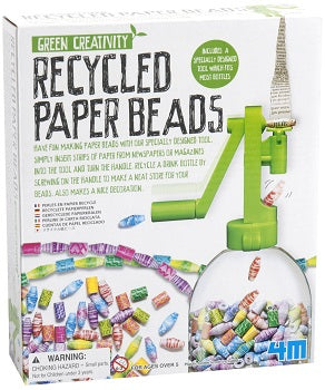 4M Green Science Recycled Paper Beads Kit - Eco-Friendly DIY Jewelry Making Craft for Kids & Adults - Perfect for Earth Day Projects & Sustainable Fashion Accessories