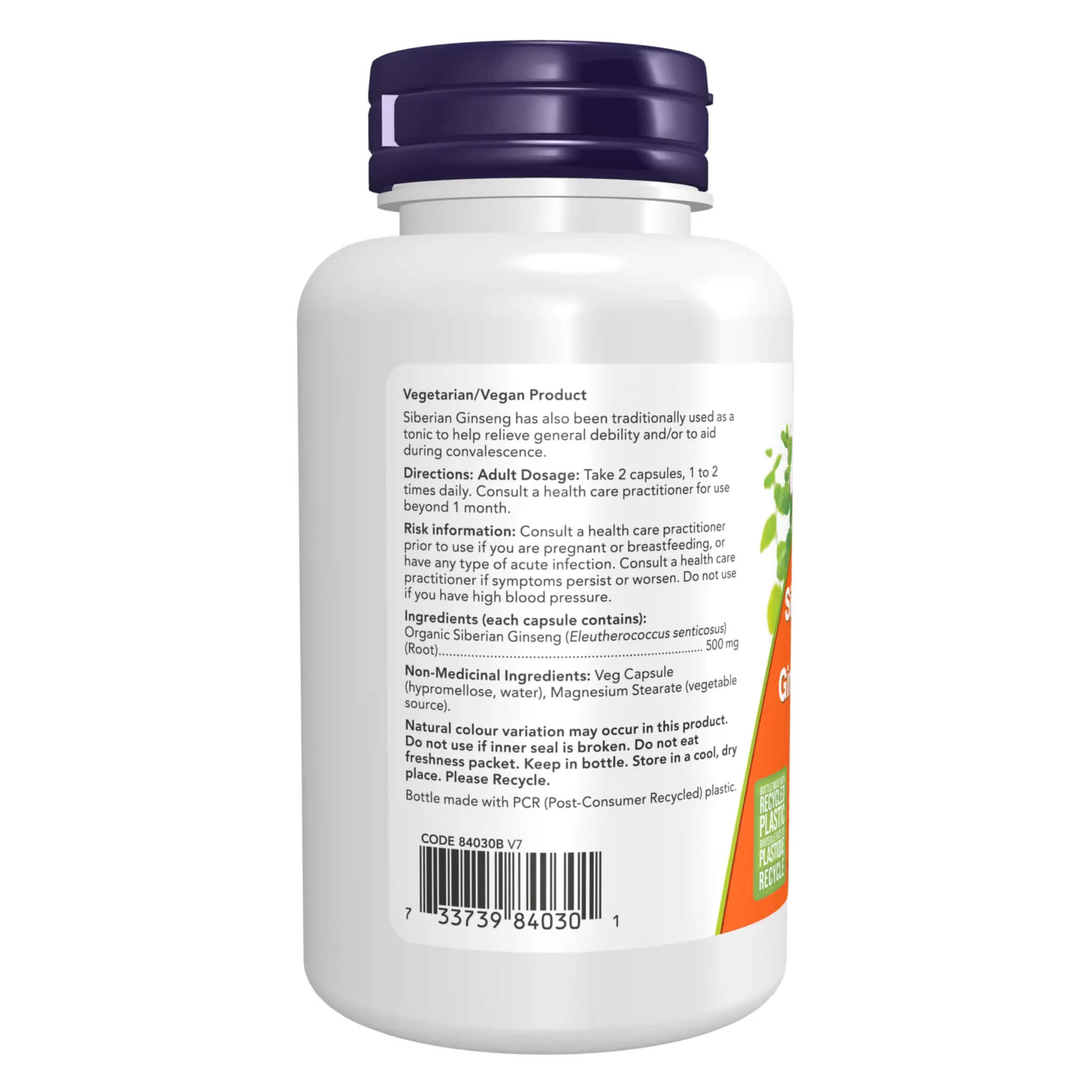 Premium Siberian Ginseng 500mg (Eleuthero Root) Supplement - Natural Energy Booster & Stress Relief - Supports Immune System & Stamina - Ideal for Athletes, Busy Professionals & Students