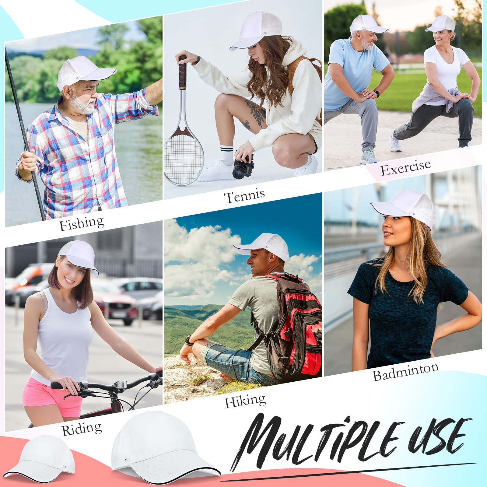 50 Pcs Bulk Blank Sublimation Trucker Hats - Adjustable Snapback Baseball Caps for Men & Women | Customizable Unisex Hats for Sports, Events & Promotions