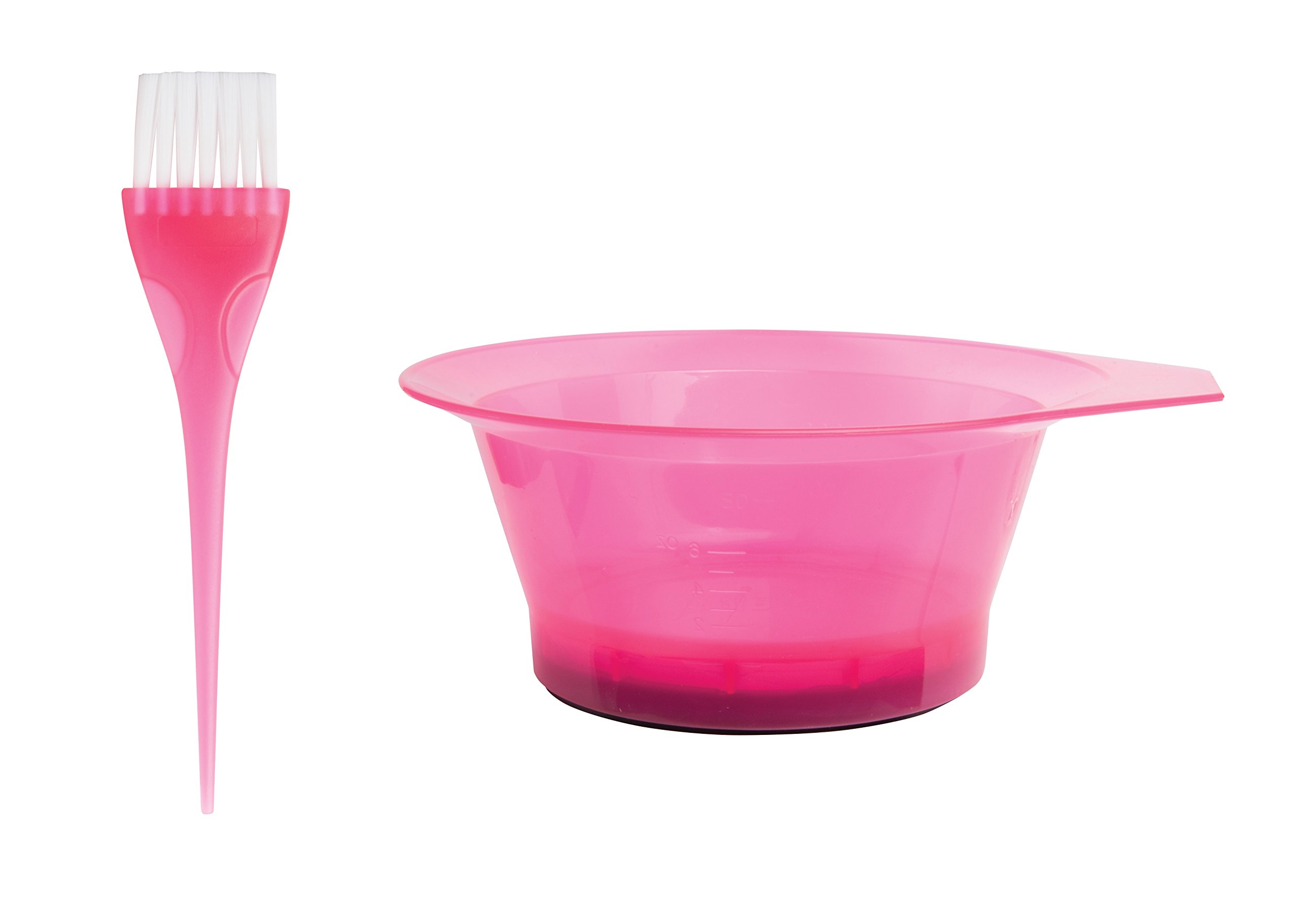 Translucent Pink Hair Dye Bowl Set with Brush - Professional Hair Coloring Kit for DIY Salon at Home - Perfect for Ombre, Highlights, and Balayage Styles