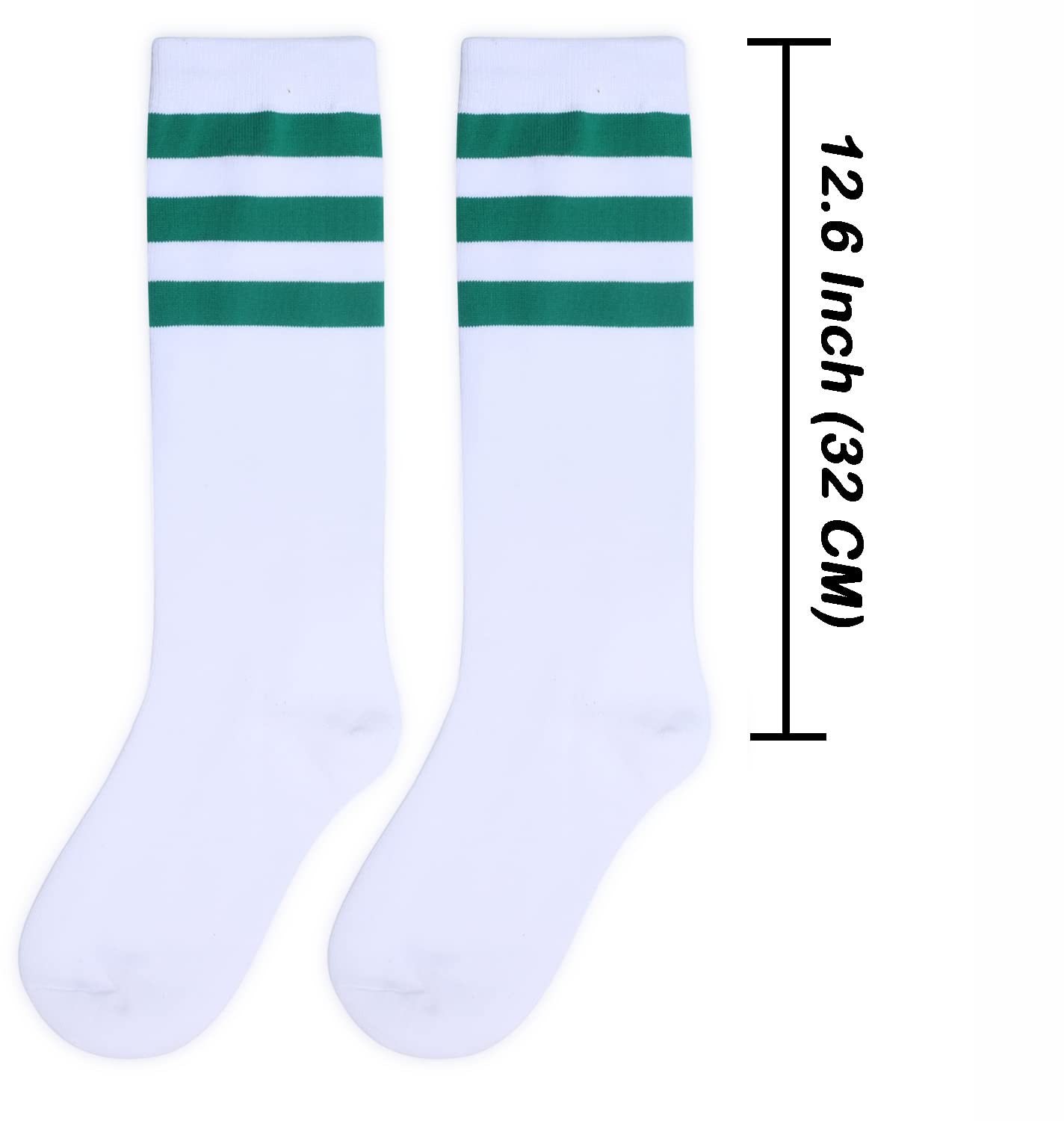 Henwarry Over the Calf Tube Socks - Classic Triple Stripes Cotton Retro Athletic Socks for Men & Women - Perfect for Running, Sports & Casual Wear