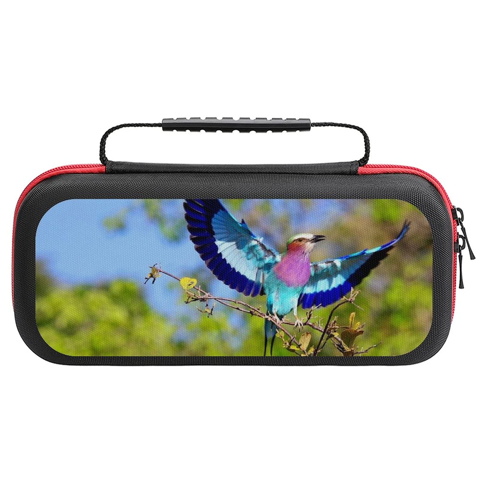 Lilac Breasted Roller Printed Protective Carrying Case for Nintendo Switch Lite - Travel Storage Bag with Accessories Pouch | Perfect for Gaming On-The-Go & Travel Protection