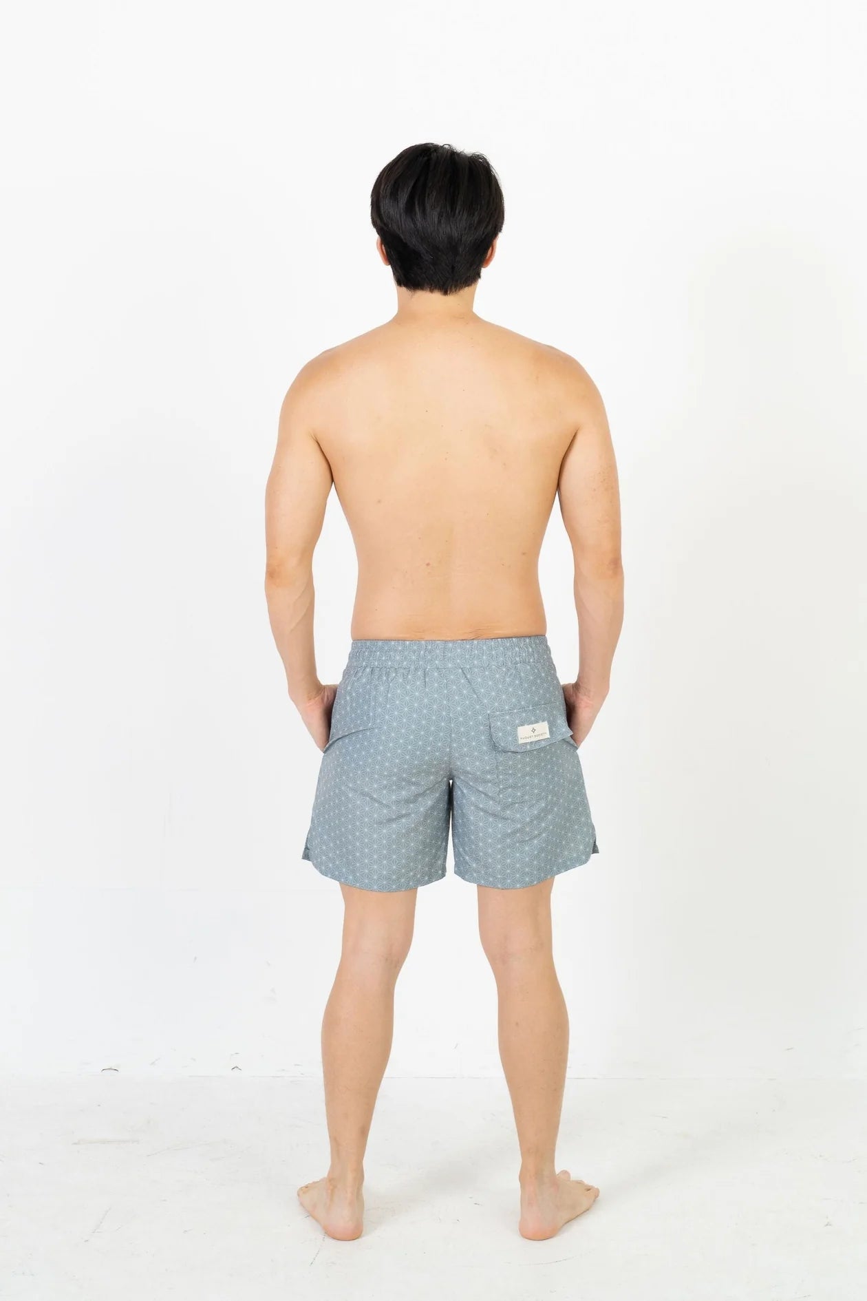 Southport Men's Quick-Dry Swim Trunks - Geometric Olive Print Board Shorts for Swimming, Beach & Vacation | Lightweight UPF 50+ Swimwear